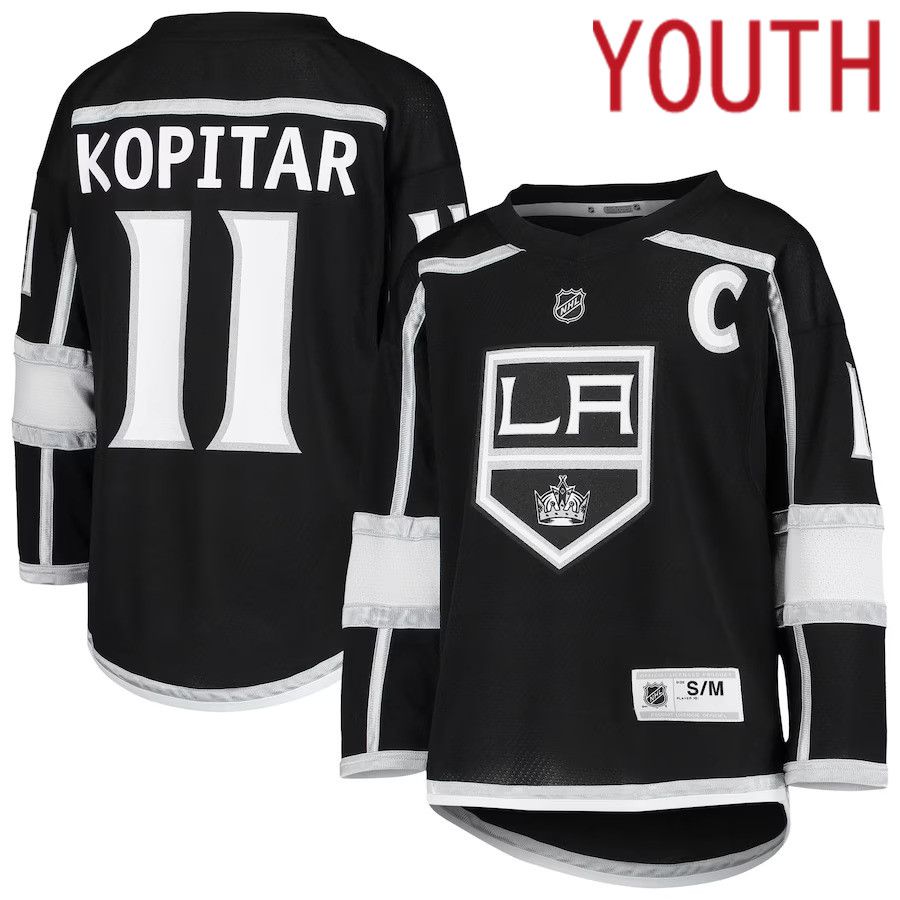 Youth Los Angeles Kings 11 Anze Kopitar Black Home Replica Player NHL Jersey